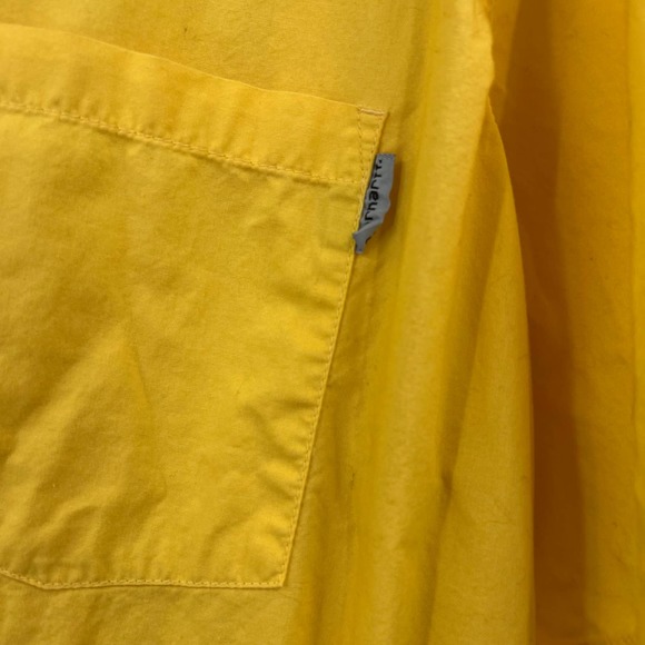 Carhartt Yellow Casual Button Down Short Sleeve Collared Vented Shirt XL Tall - Picture 3 of 8